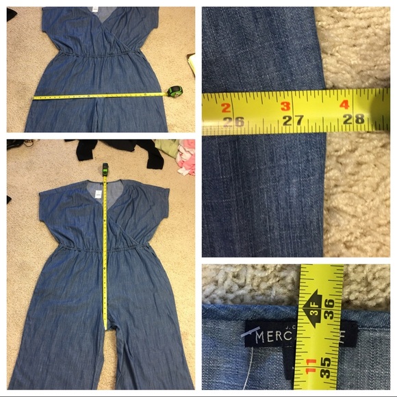 NWT! J.Crew Mercantile Chambray Wrap Jumpsuit - Picture 3 of 6